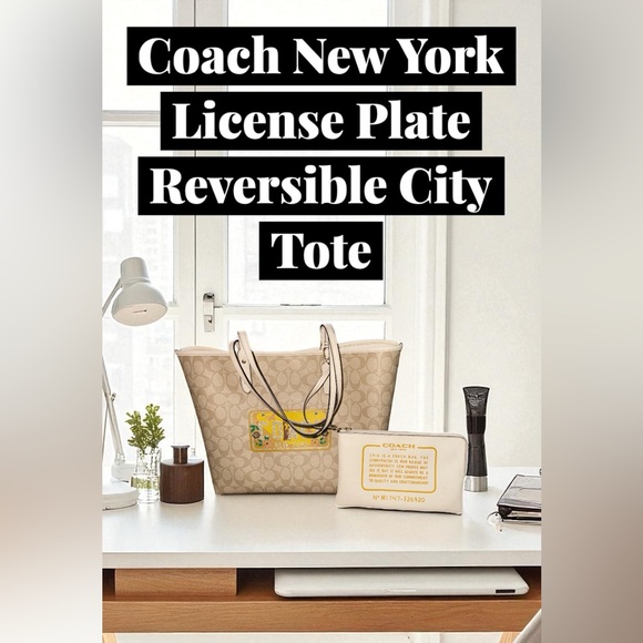 Coach Signature Reversible Tote Bag -  "Road Trip New York City" edition GUC - Picture 1 of 11